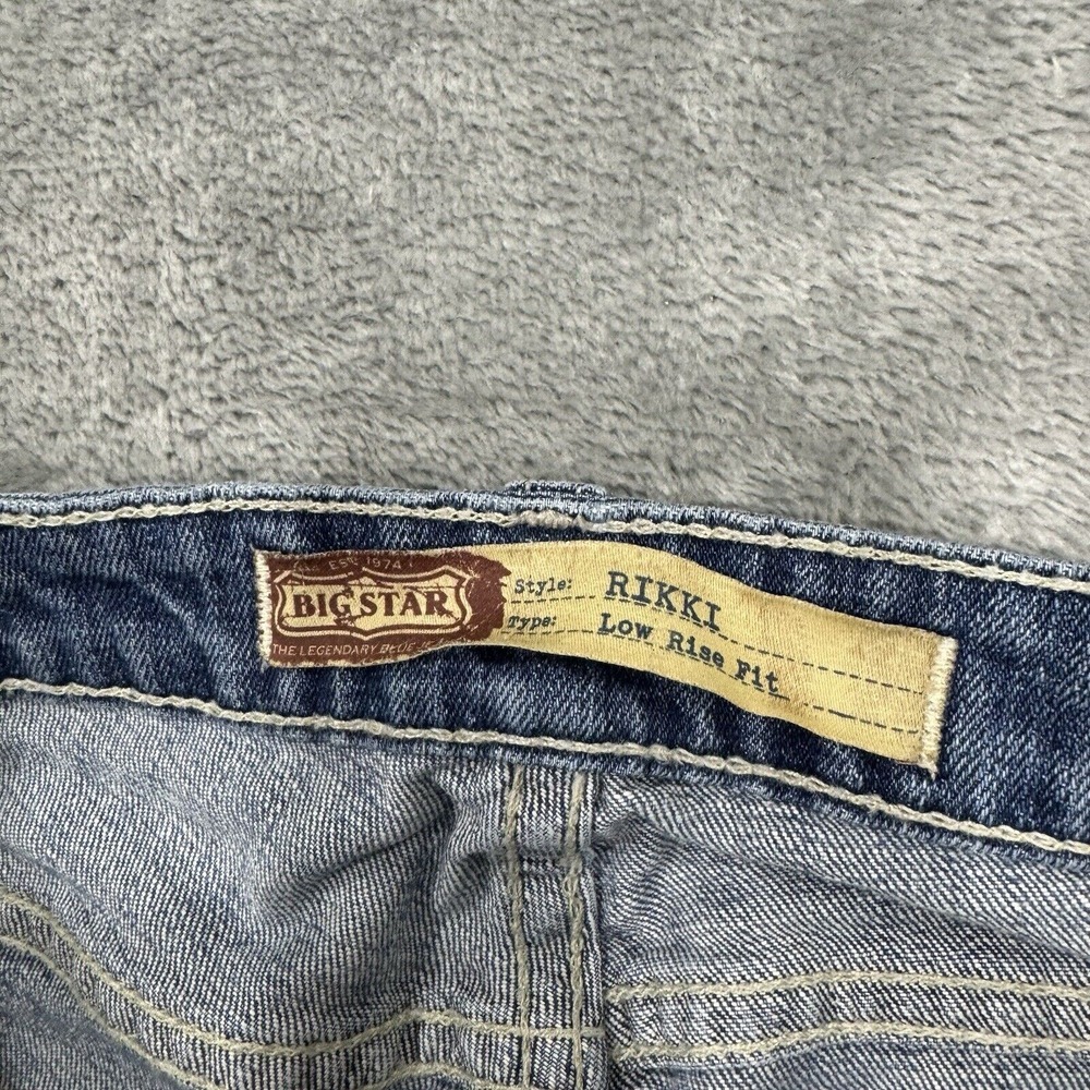 Big Star Jeans Womens 31 Blue Rikki Low Rise Fit Cropped Medium Wash Denim Logo - Picture 6 of 11